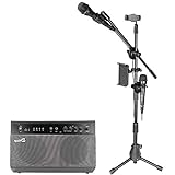 RockJam Premium Performer 100-watt Bluetooth Karaoke Machine & PA System with Two Karaoke Microphones