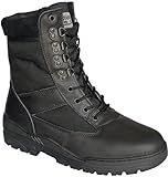 Savage Island Combat Boots Black Leather Patrol, Black, 5 UK
