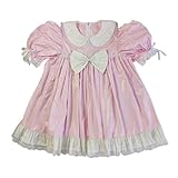 Haian Custom Pink PVC Adult Baby Sissy Dress (White Bow) (White PVC Bow, XL)