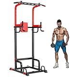TLGREEN Multifunction Power Tower Dip Station Pull-Up Bar, Strength Training Full Body Training Home Fitness, Made of Steel Tube, Load Capacity up to 200 kg