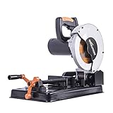Evolution Power Tools Rage 4 Chop Saw 0˚-45˚ Mitre Angles Multi-Purpose Multi-Material Cutting Cuts Wood, Plastic, Metal & More, 3 Year Warranty Included & TCT Blade Included 185 mm (230 V)