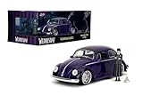 Jada Toys - 1:24 Wednesday 1972 VW Beetle with Wednesday & Thing Figures - Collectible Toy for Adults & Kids