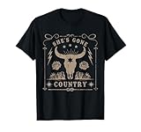 She's Gone Country Music Howdy Rodeo Bull Skull Western T-Shirt