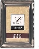 Lawrence 11523 Antique Pewter 2x3 Picture Frame - Beaded Edge Design