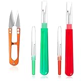 HAALII Seam Ripper, Seam Ripper and Thread Remover Kit, Stitch Remover and Thread Cutter with 2Big 2Small Seam Rippers, 1 Sewing Trimming Scissor Nipper Tool for Thread Remove, Sewing Tool