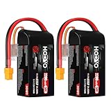 HOOVO 3S Lipo Battery 2200 mAh 11.1 V 50C SoftCase Short Battery Lipo Batteries with XT60 Plug RC Battery for 1:14 RC Car Truck Helicopter Airplane Rock Crawler Airplane Helicopter (2 Packs)