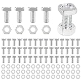 50 Sets Greenhouse Nuts and Bolts,Aluminium Greenhouse Hex Nuts and Square Head Bolts for Building Repairing Green house Necessary Accessories