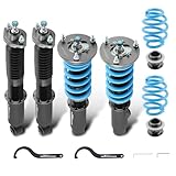 maXpeedingrods Coilover for BMW E46 1998-2007, 24 Levels Damper Adjustable Coilovers Suspension Kit, Height Adjustable Shock Absorber Struts, Lowering Kit T6 Upgraded Coilovers, Blue