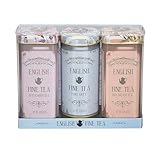New English Teas Vintage Floral Tea Tin Gift Set with 36 Teabags – 12x English Breakfast, 12x Earl Grey, 12x English Afternoon – Fine British Tea Selection