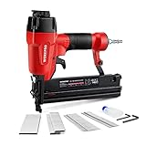 WORKPRO Air Brad Nailer Gun 50mm, 2-in-1 Nail Gun/Upholstery Stapler, Accepts 18G Nails 15-50mm & Type 90 Staples 16-40mm, Lightweight Aluminum Body, Come with 400pcs Nails and 300pcs Staples