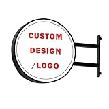 Personalized LED Double Sided Light Box Custom Round Light Box Store Front Sign Illuminated Billboard Led Logo Sign for Business,Shop,Cafe,Bar,Hotel
