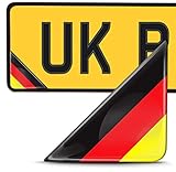 Biomar Labs® 2 x 3D Domed Silicone Badge Stickers Decal Emblem Number Plate Car Motorcycle Helmet Germany German Deutschland National Flag F 138