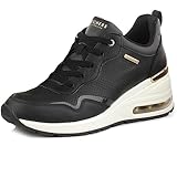 Skechers Women's Million AIR Sneaker, Black, 6 UK
