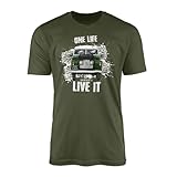 Defender Farmers Green Truck T-Shirt Top Tee - Rugged Off-Road 90 110 130 British Hybrid V8 4X4 Urban Rural Classic Automotive Evolution Suv Adventure Gift Present (Medium, Military Green)