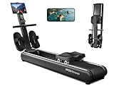 YPOO Rowing Machines, Magnetic Rowing Machines for Home Gym, 16 Levels Resistance Rowing Machine Foldable Quiet with Dual Slide Rail, 350lb Folding Rowing Machine with LCD Display Seat Cushion & App
