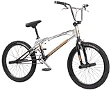 KHE Tricky AL 20 Inch BMX Bike - Aluminium Frame - Affix Rotor - 2 x U-Brake - Pegs - 24 lbs - Flatland Park Freestyle - for Children & Adults - Model 2025 - Chrome/Black
