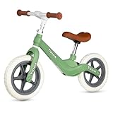 Hello-5ive 12" Balance Bike for boys,girls, Lightweight No Pedal Walking Training Bike with Nylon Frame and Flat-Free Tires, Adjustable Kids Balance Bike for 2,3,4,5 year old (Green)