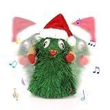 Landifor 16.5cm Singing Dancing Christmas Tree Battery Operated Rotating Twisting Xmas Tree Christmas Electric Musical Wriggle Toy Xmas Gift for Kids Adults Christmas Eve Family Gathering