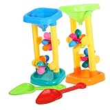 Toyvian Beach Hourglass Toy Sand Wheel Beach Toy Water Wheel Tower Toy for Toddlers 1- 2 Sand Wheel Toy Water Play Sandbox Toys for Toddlers Age 3- 5 Outdoor Summer Beach Toys for Kids