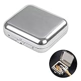 CONGGUAN Portable Metal Cigarette Pocket Square Ashtray Mini Travel Ashtray with Cigarette Holder for Outdoor Travel Camping Garden Car Bar Use