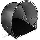 VFM - Black Pop-Up Beach Shelter - Summit, Picnics, Camping, Holiday, Festival, Easy To Put Up, Survival Equipment, Festival Accessories, Summer Break