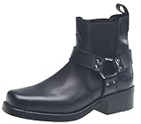 Gringos Mens Harley Leather Pull On Western Harness Cowboy Biker Boots Black Size 6 UK