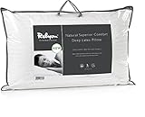 Relyon Superior Comfort 100% Natural Latex Pillow 100% Cotton Removable Cover (Deep), White