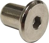 Pack of 4 x 6mm Furniture Sleeve Nuts - Bed Bolt Fittings silver coloured