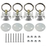 Niceminiwall 22 Pcs L-Track Anchor Point Kit with Guide Rail Fixed Hoist Rings, Heavy-Duty Aluminum Base and Stainless Steel for Ring Tie Down Fittings for Truck Bed, Trailer,(red)