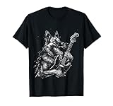 German Shepherd Dog Playing Electric Guitar Rock Dog Dad T-Shirt