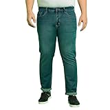 Bigbanana Men's Plus Size Solid Teal Colored Jeans, Teal, 7XL