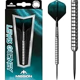 Mission Darts Lewis Gurney Darts Set | Steel Tip | 95% Tungsten | Silver & Black Barrel Rings (22, Grams)