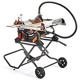 Evolution Power Tools R255TBLX+ Table Saw With Stand (Next Gen Rage 5-S) Multi-Material Cutting Blade Included Cuts Wood Metal Plastic, 45˚ Bevel, +/- 60˚ Mitre Angle, 85mm Cut Depth, 1800w Motor 240v