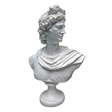 Design Toscano PD72520 Apollo Belvedere Bust Statue, 30 cm, Bonded Marble Polyresin, White