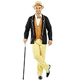 Fun Shack Mens 20s Costumes Adults 1920s Decades Great Gatsby Gentleman Suits , Brown Suit, M
