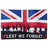 Runesol Lest We Forget, Premium Remembrance Poppy Day Flag - 3ft x 5ft, 4 Grommets, Indoors/Outdoors