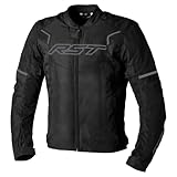 RST Pilot Evo Mens Textile Jacket Motorcycle Motorbike Biker Rider Sports Racing CE Approved Jacket (Black/Black/Black,46)