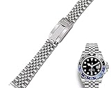 TIME WARRIOR Rolex 20mm Jubilee Watch Band - Stainless Steel- for Models Submariner, GMT-Master Bracelet Strap for Datejust Daytona W/Logo