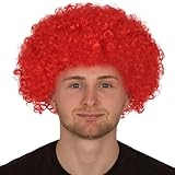 Mens Afro Wig - Fun Curly Hair Coloured Afro Wigs Fancy Dress Accessories for 70s Disco Costume - Curly Synthetic Hair for 80s Fancy Dress Men and Women