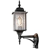 Konstsmide 7268-759 Milano Leaded Effect Pathway Outdoor Light with PIR Sensor-Motion Detector / 1 x 75 W E27 Max Bollard / Leaded Effect Acrylic Glass / Aluminium / IP43 / Outside Light Antique