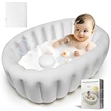 Inflatable Baby Bath, Portable Foldable Travel Bath Tub, Collapsible Non-Slip Infant Bath Tubs Baby Essentials for Newborn Mini Air Swimming Pool Bathtubs for Toddler Boys and Girls 0-12 Months