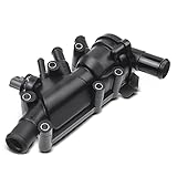 A-Premium Engine Coolant Thermostat Housing Assembly with Gasket Compatible with Ford Fiesta 2001 2003 2004 Ikon 2004-2007 Courier Escort Ka 1.6L 2.0L