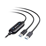 Cable Matters USB 3.0 Data Transfer Cable PC to PC for Windows and Mac Computer in 6.6 ft - PClinq5 and Bravura Easy Computer Sync Included - Compatible with PCMover for Windows System Migration