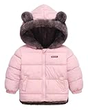 Baby Winter Fleece Coat Kids Boys Jacket Outwear Girls Padded Clothes Pink 1-2 Years