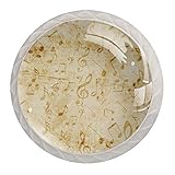 Old Music Sheet with Musical Notes Cabinet Door Knobs Handles Pulls Cupboard Handles Drawer Wardrobe 4pcs