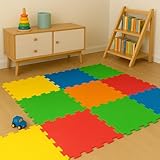 Activo Foam Play Mat 9pcs 29CM x 29CM Large Interlocking Foam Mat for Babies, Toddlers and Kids, Interlocking Soft Play Tiles for Baby Play Room