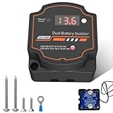 12V 140 Amp Split Charge Relay VSR Smart Dual Battery Isolator, Automatic Disconnect Switch, Voltage Sensitive Relay Kit with LED Screen Display for Campervan Van Truck SUV RV ATV UTV Boat