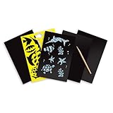 Melissa & Doug Sea Life Scratch Art Sheets – Creative Arts & Crafts Kit with Wooden Stylus & Stencil – Interactive Activity for Kids Age 4 Plus