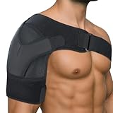 Flow fire Shoulder Support for Men and Women, Adjustable Shoulder Brace Strap for Relief Pain Fits Left and Right(L/XL)
