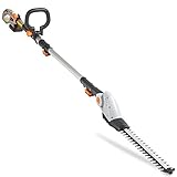 VonHaus Pole Hedge Trimmer Cordless – Long Reach Telescopic Extendable Cutter for Hedges, Bushes, Branches, Shrubs – 20V Battery, Charger, Shoulder Strap, 135° Adjustable Head, Dual Action Blades